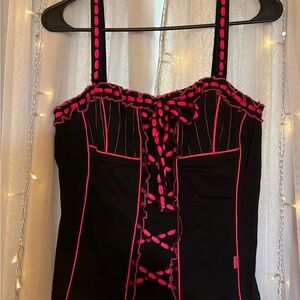 Tripp NYC Black corset with Pink